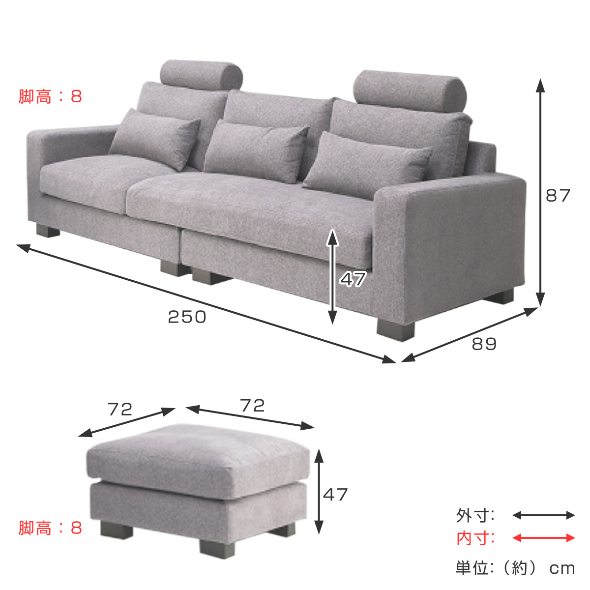 カウチソファ 三人掛け 幅250cm L字 エリザベス2 （ 開梱設置 コーナー