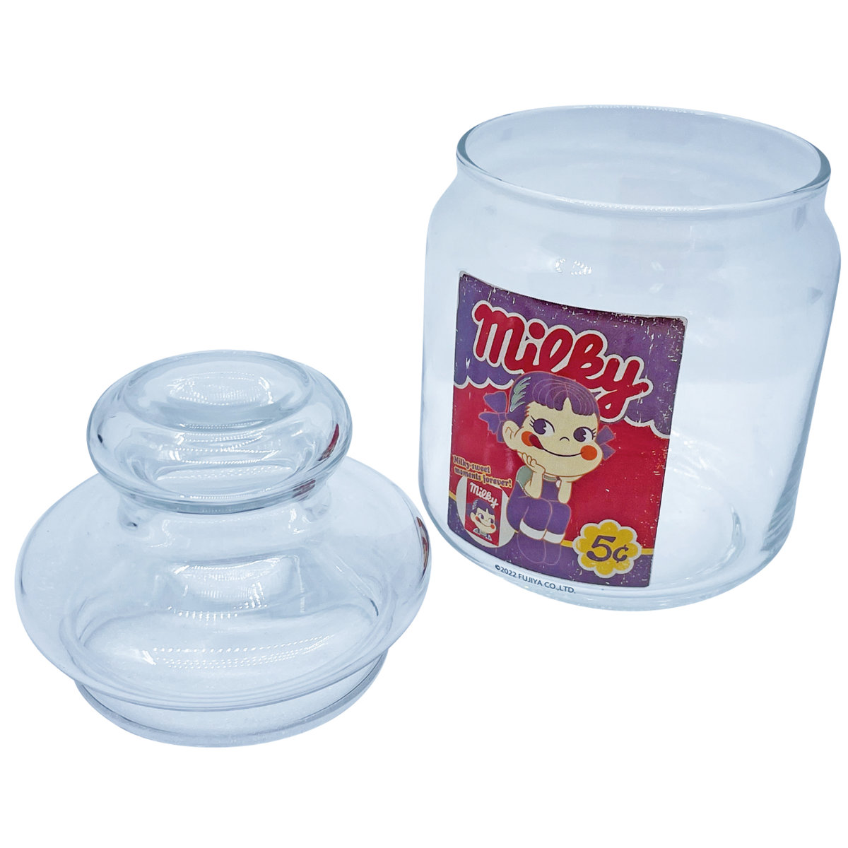 サンアート 保存容器 500ml キャンディポット ミルキーペコ ガラス製 