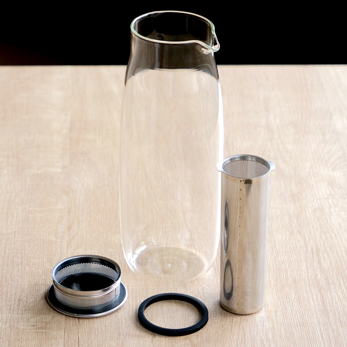 ピッチャー 冷水筒 1.1L UNITEA コールドブリューカラフェ 耐熱ガラス 21722 （ KINTO 食洗機対応 水差し 麦茶ポット 耐熱  ガラス 茶こし付き ） 食器、グラス、カトラリー