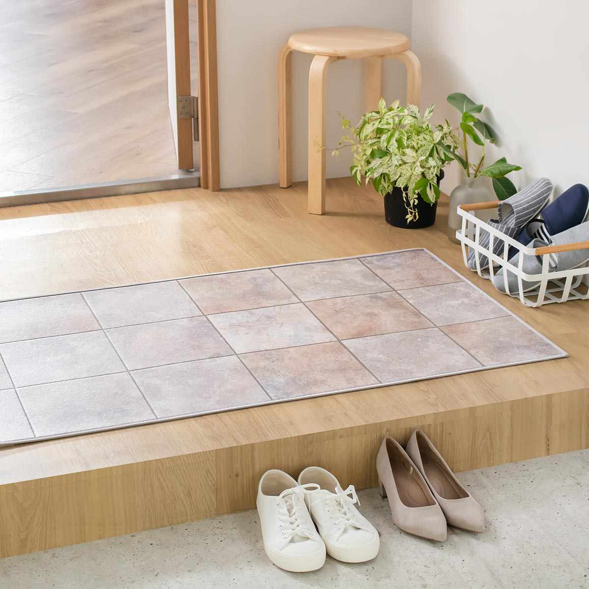 玄関マット 室内用 60×90cm セラミックタイル 撥水加工 （ 玄関 マット