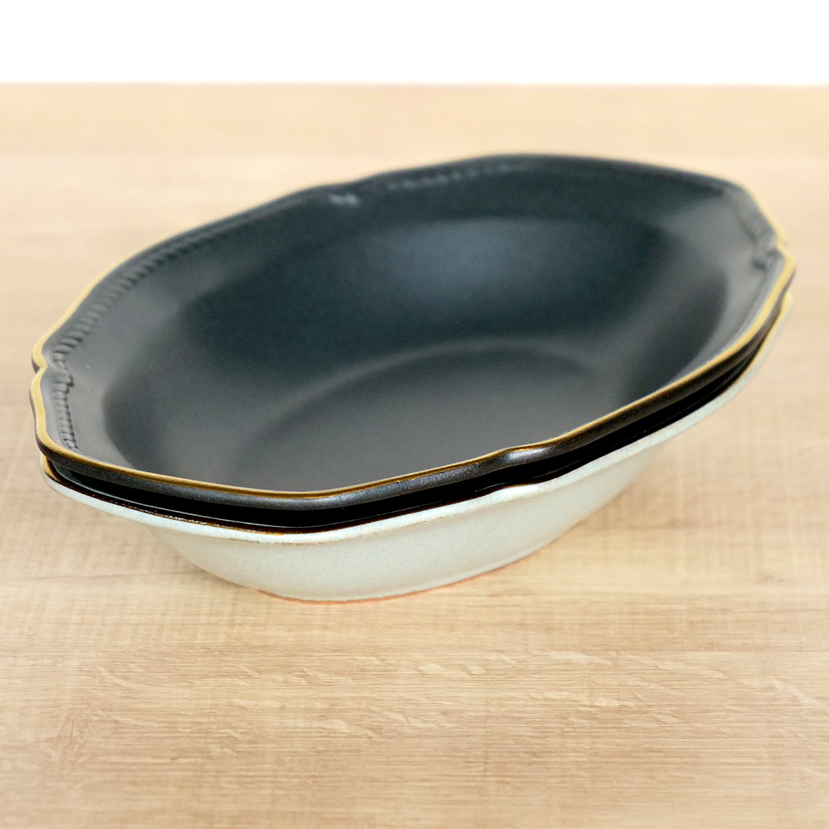 aito製作所 ボウル 24.5cm オーバルボウル ステッチ 陶器 美濃焼 （ 食