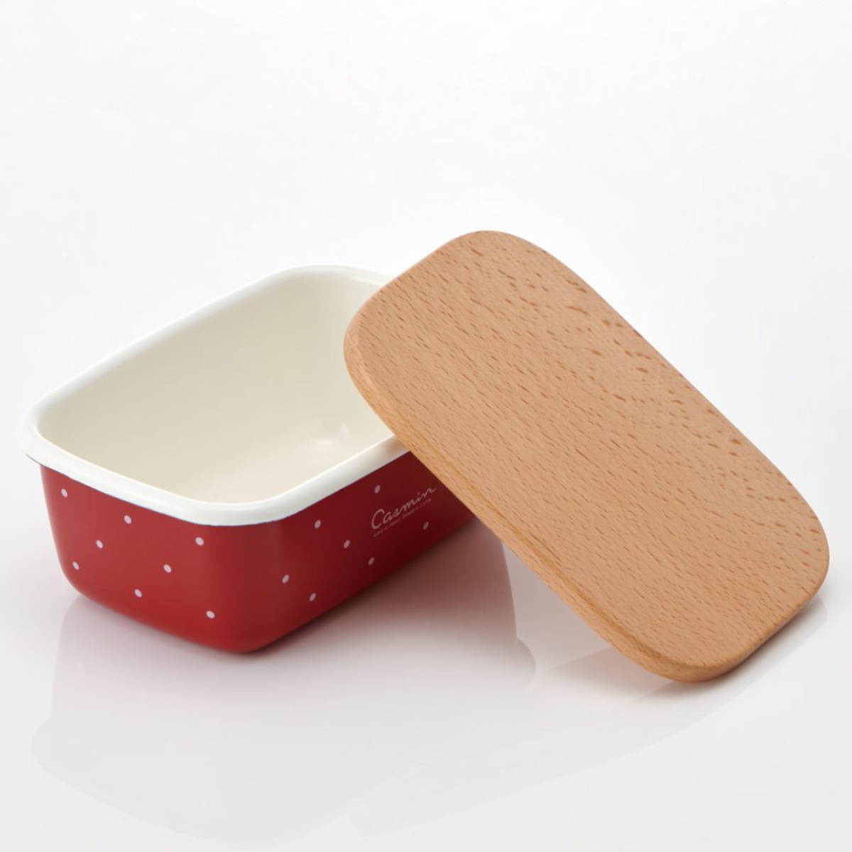 スケーター バターケース ホーロー 木蓋付き キャスミン （ ホーロー