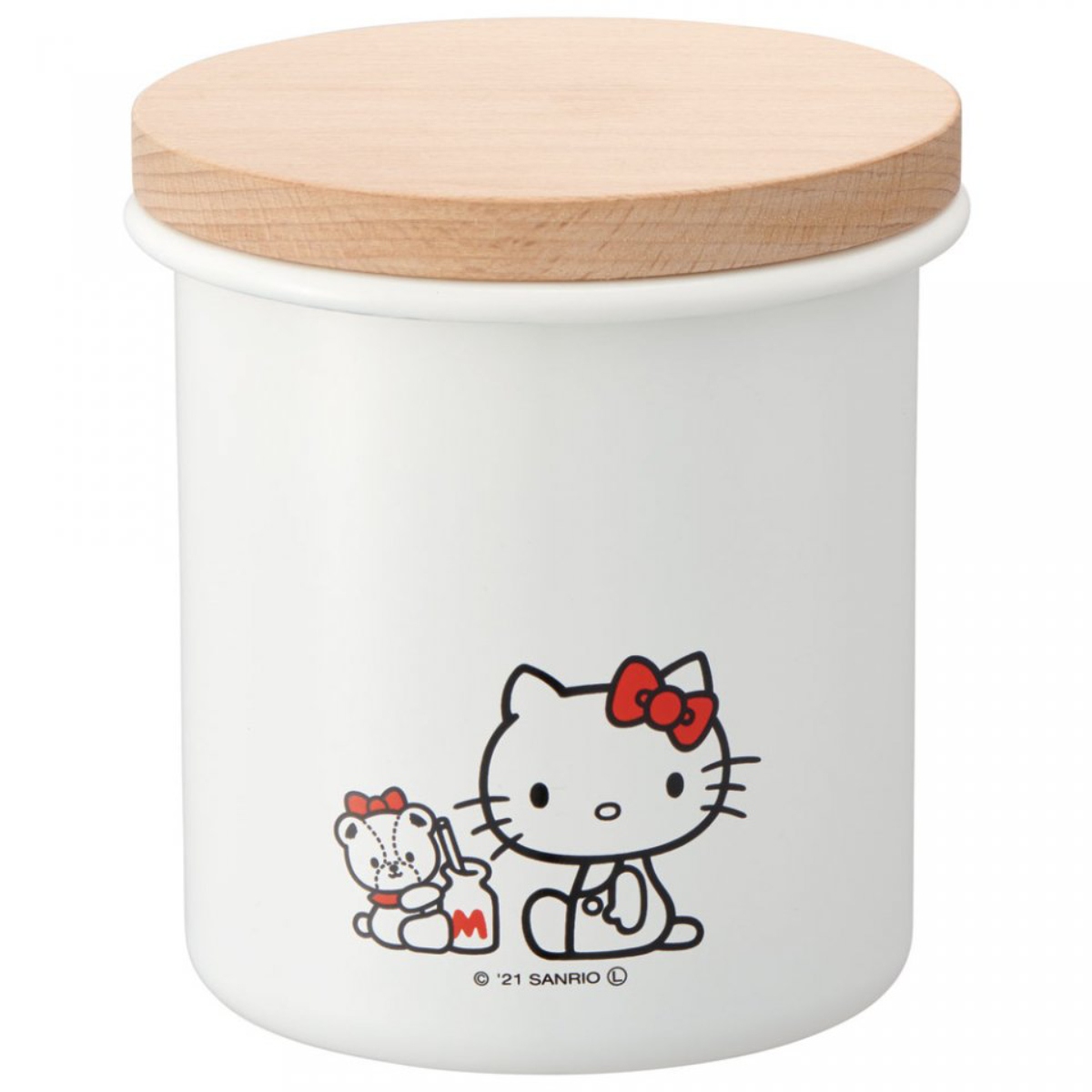 スケーター 保存容器 750ml ホーロー 木蓋付き ハローキティ