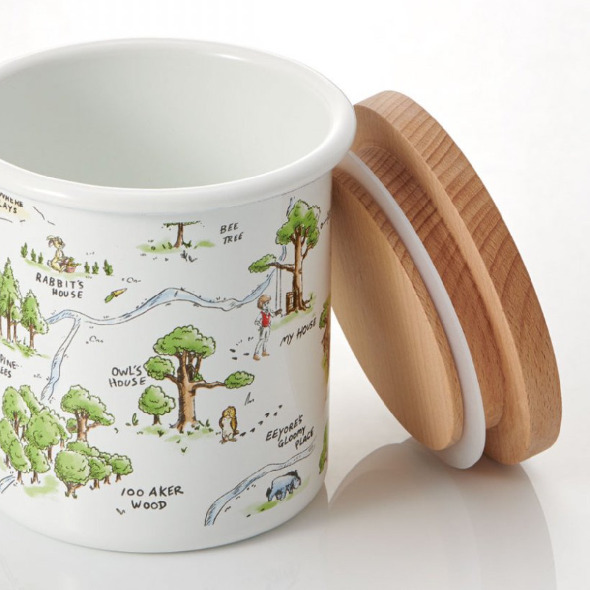 スケーター 保存容器 750ml ホーロー 木蓋付き くまのプーさん