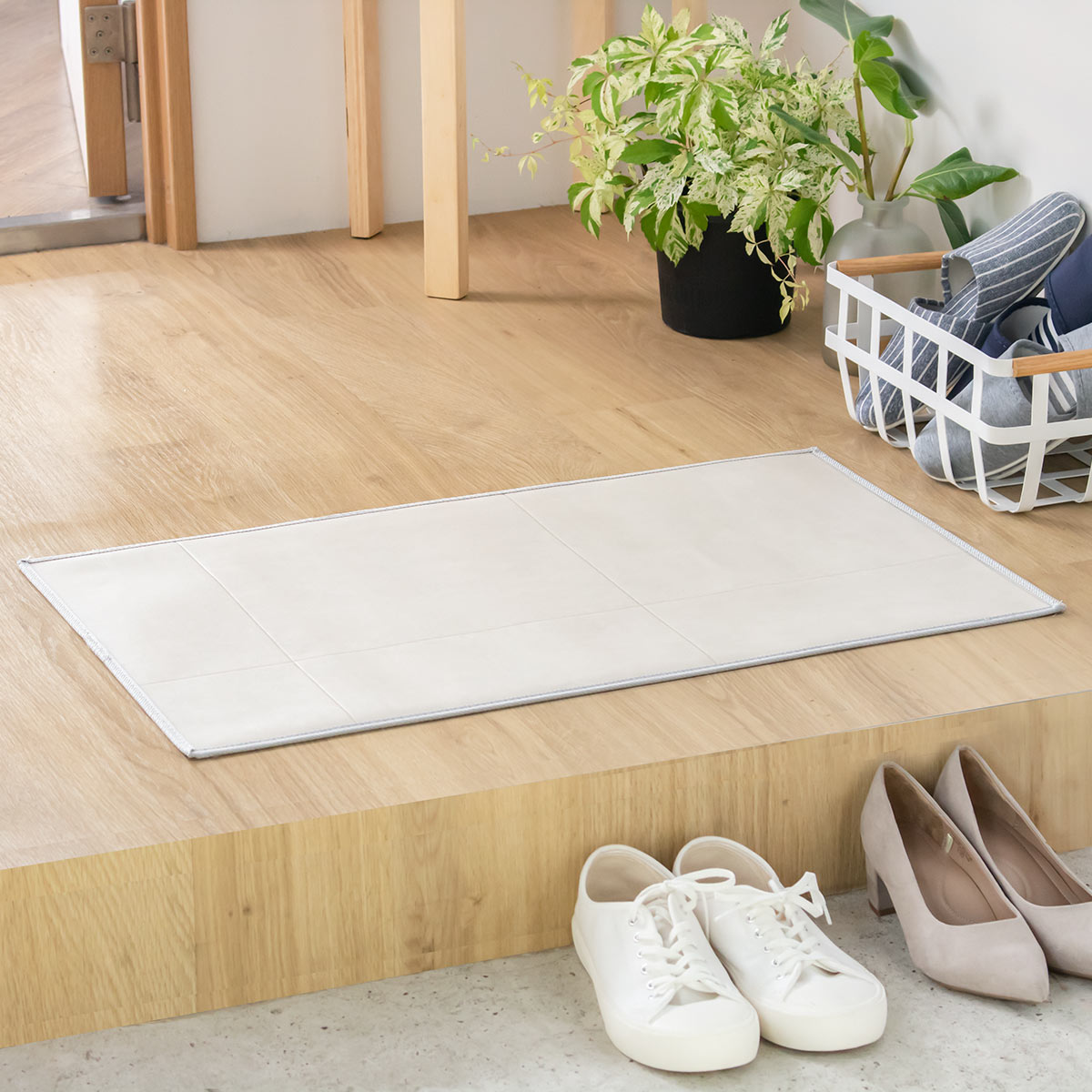玄関マット 室内用 45×75cm モルタルタイル 撥水加工 （ 玄関 マット