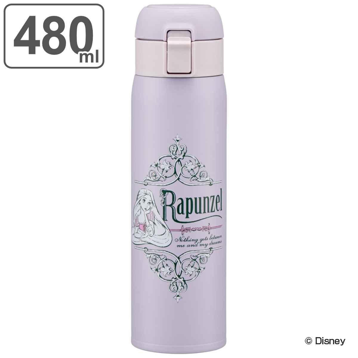 Disney（ディズニー） 水筒 480ml ステンレス 直飲み ワンタッチ 塔の