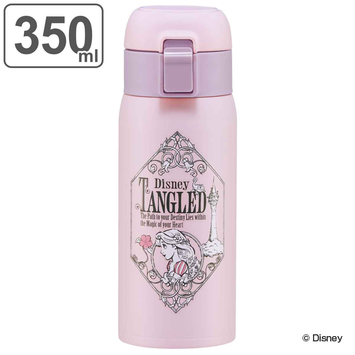 Disney（ディズニー） 水筒 350ml ステンレス ワンタッチ 直飲み 塔の
