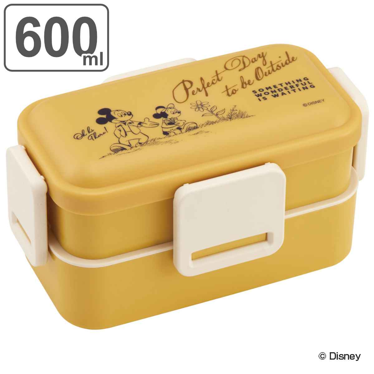 Disney（ディズニー） 弁当箱 2段 600ml 抗菌 ふわっと ミッキーマウス