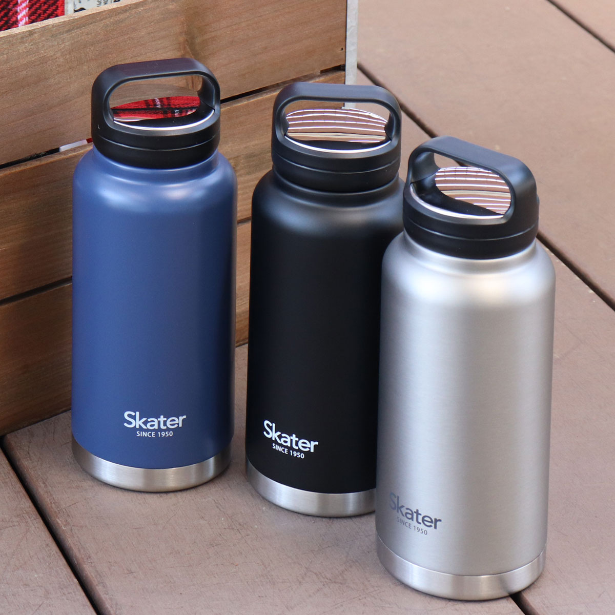 スケーター 水筒 1L ステンレス スクリュー ハンドルマグボトル SKATER