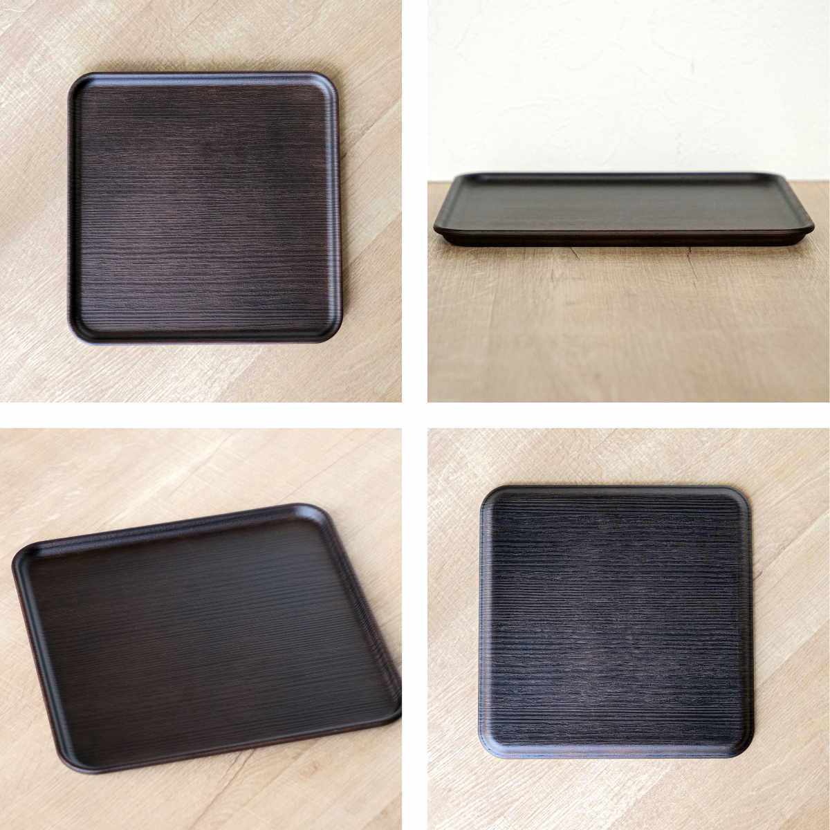 トレー 24cm 正角 Nhhome 木目調 プラスチック （ トレイ カフェトレー