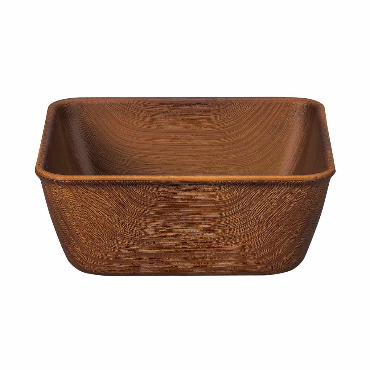 新品　ハンドメイド 木製 四角形ボウル ダークブラウン 10個セット ボウル 14cm M スクエア Nhhome 木目調 プラスチック （ 食洗機