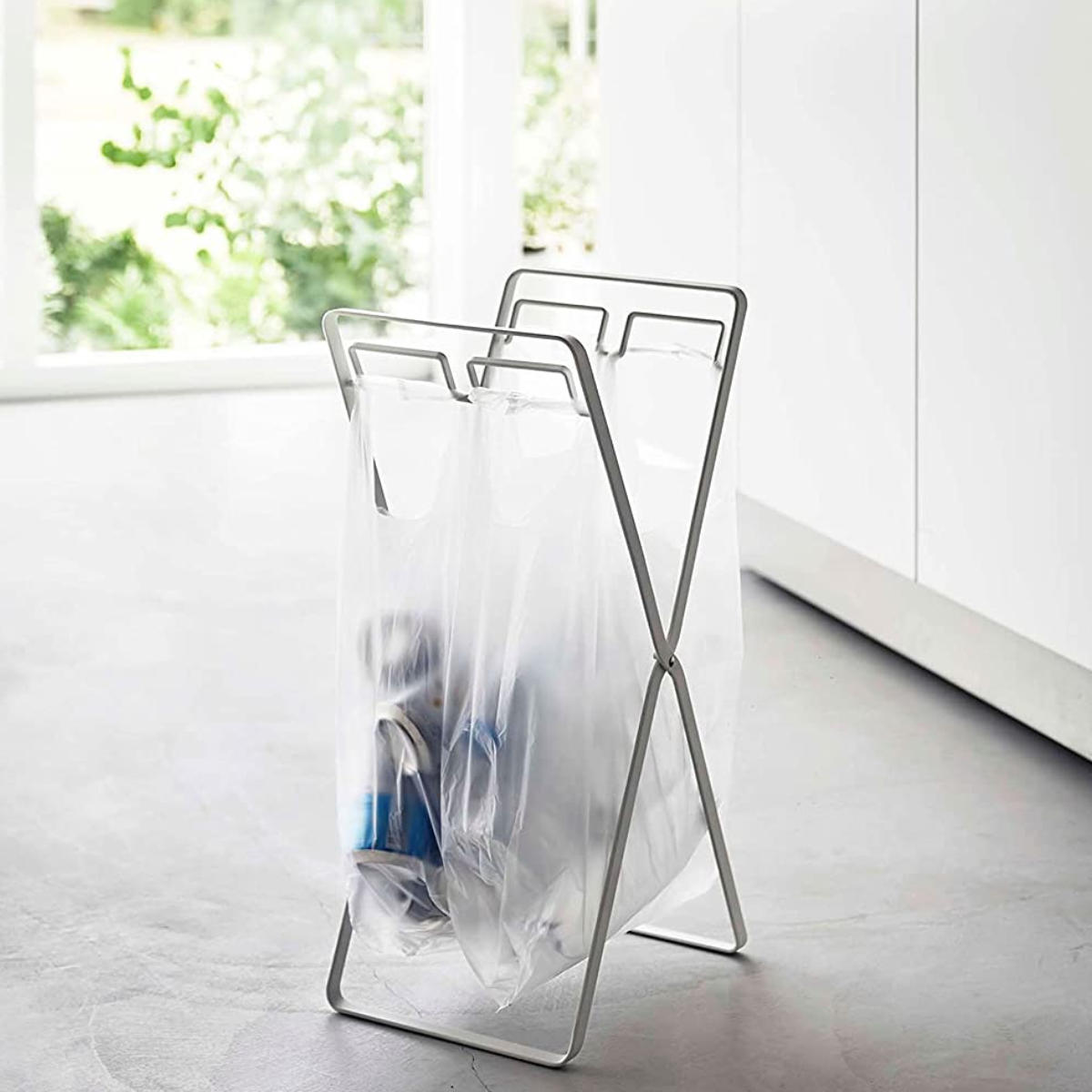 tower 山崎実業 レジ袋2連＆30Lゴミ袋スタンド タワー