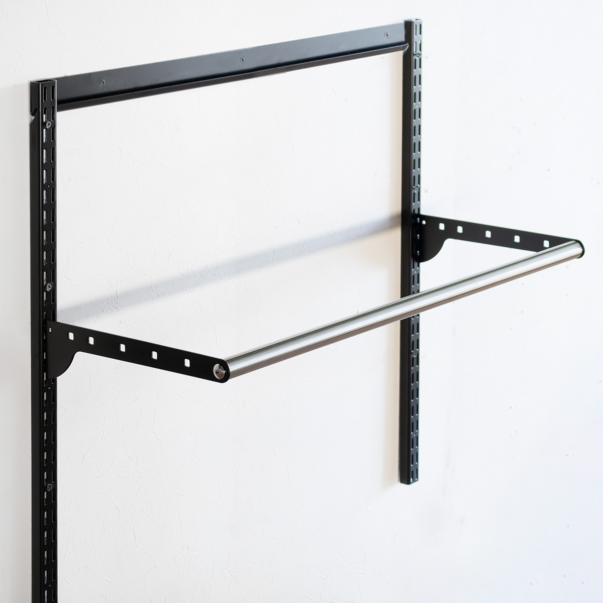 壁面収納 パイプセット フィットラック 幅75cm 奥行30cm ブラック
