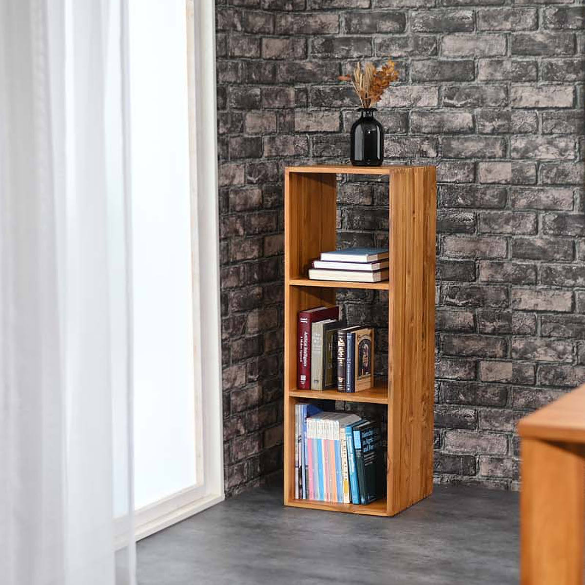 オープンラック 3段 チーク材 幅36cm （ 収納ラック 棚 本棚 ラック