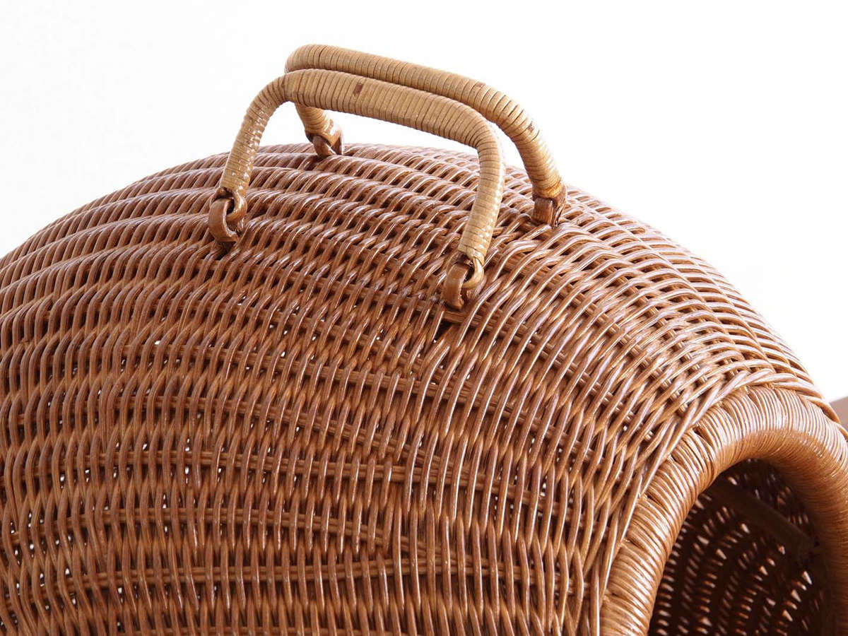 籐 ペットキャリー バスケット クッション付 幅45cm （ ペット用 犬 猫