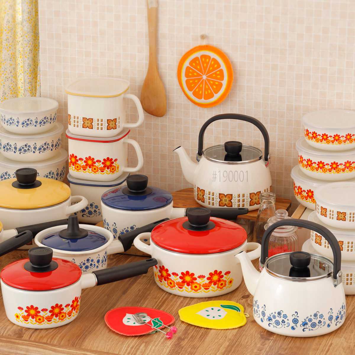 富士ホーロー 保存容器 800ml メモリーズ 14cm 丸型容器 サンフラワー