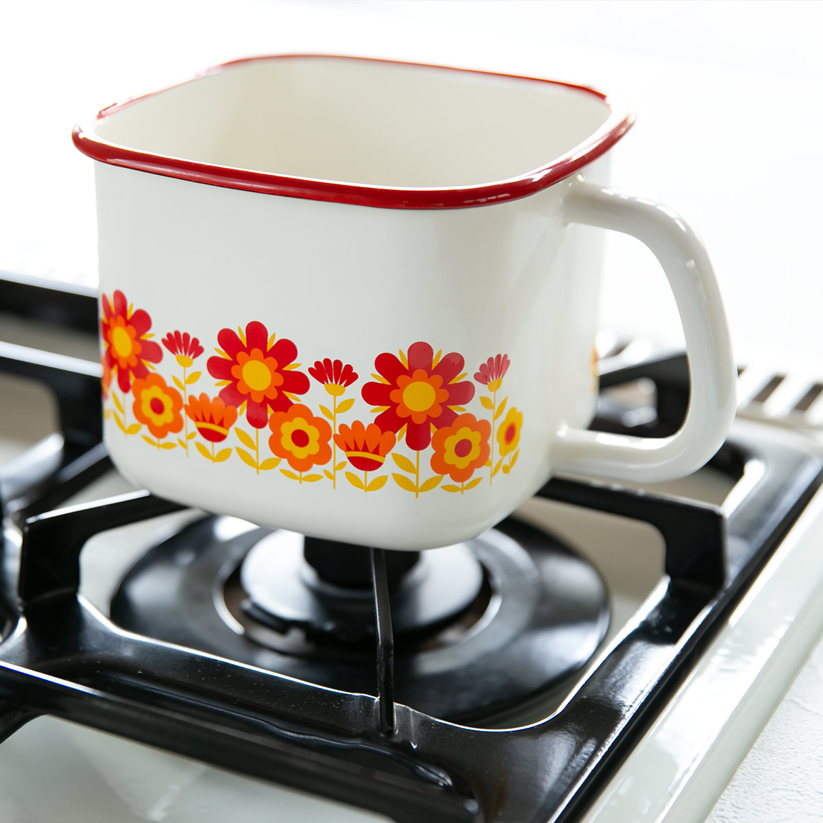 富士ホーロー 保存容器 1.5L メモリーズ 角型みそポット サンフラワー