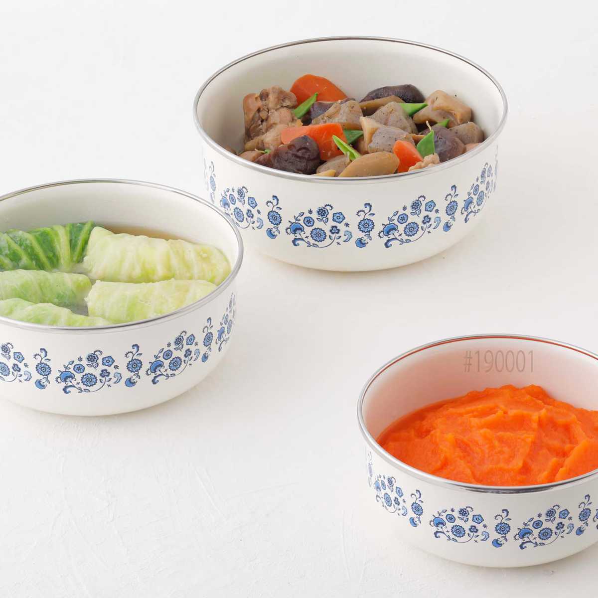 富士ホーロー 保存容器 800ml メモリーズ 14cm 丸型容器 ブルー