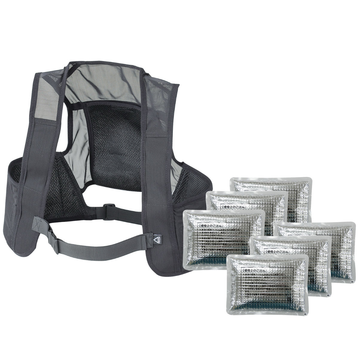 日本緑十字社 ピタッと冷却ベスト 予備保冷剤付 フリーサイズ （ 冷却