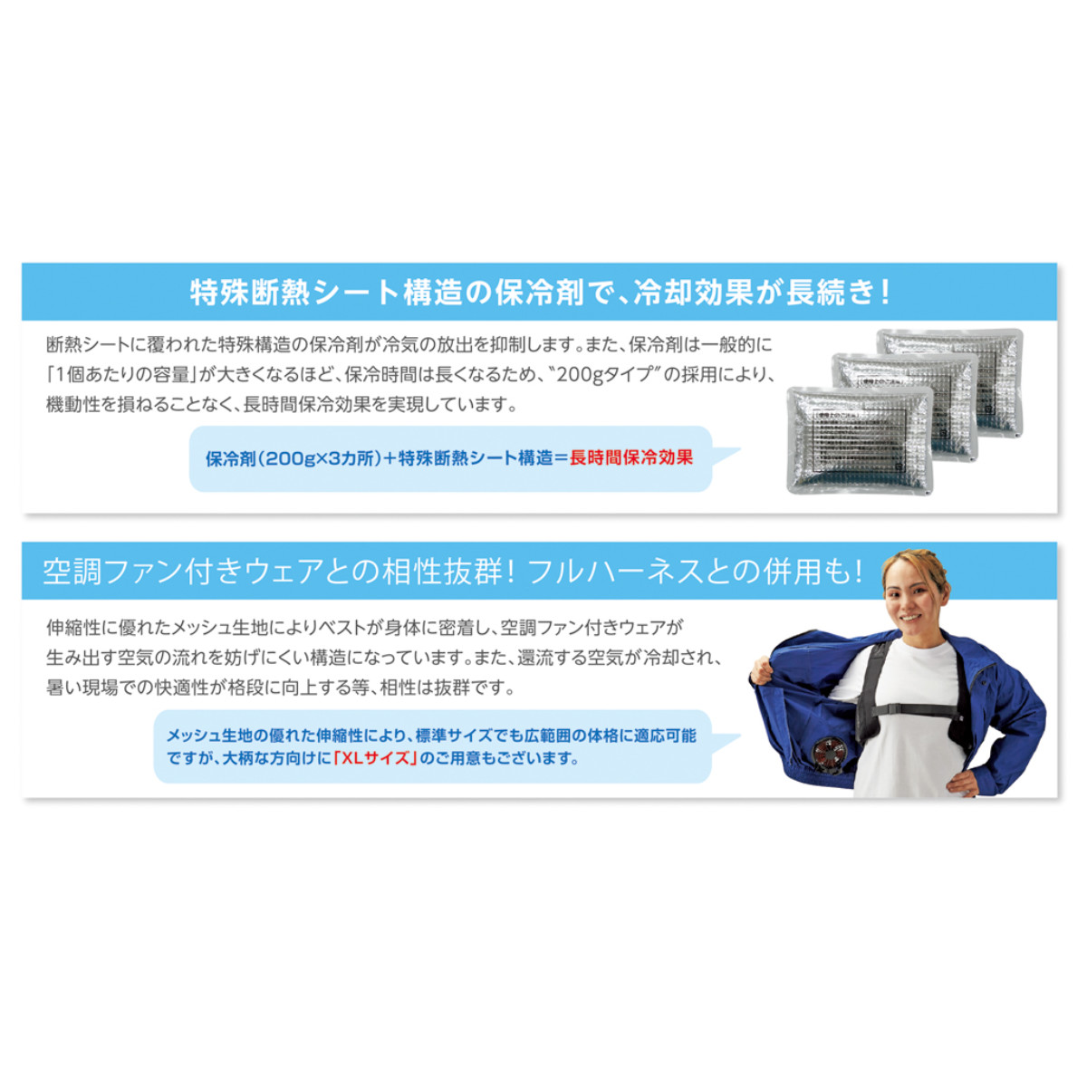 日本緑十字社 ピタッと冷却ベスト 予備保冷剤付 フリーサイズ （ 冷却