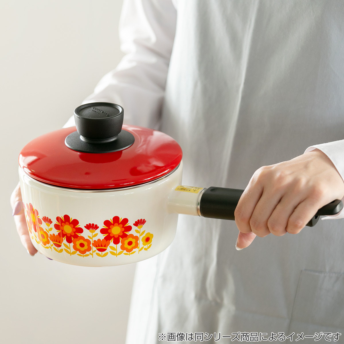 富士ホーロー ソースパン 16cm IH対応 メモリーズ ゴールドナッツ 片手
