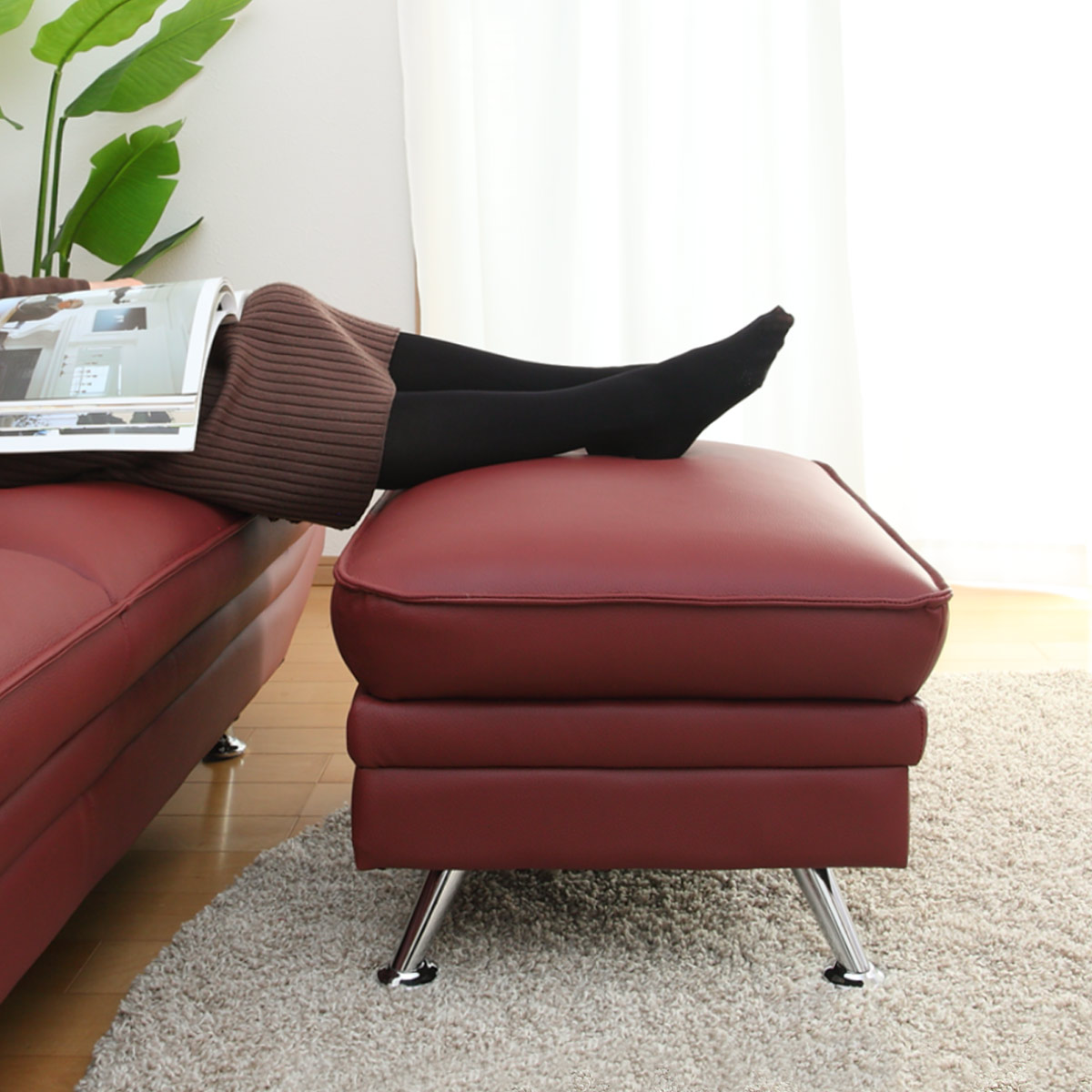 スツール 高さ41cm レザー （ 開梱設置 椅子 ソファ ソファ