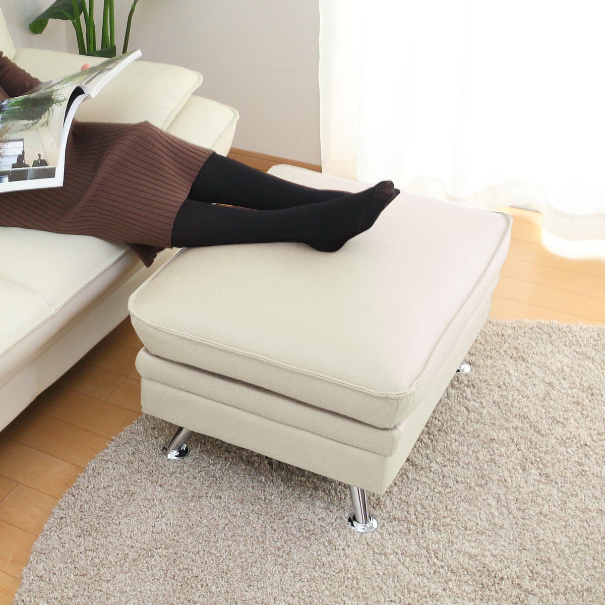 スツール 高さ41cm レザー （ 開梱設置 椅子 ソファ ソファ