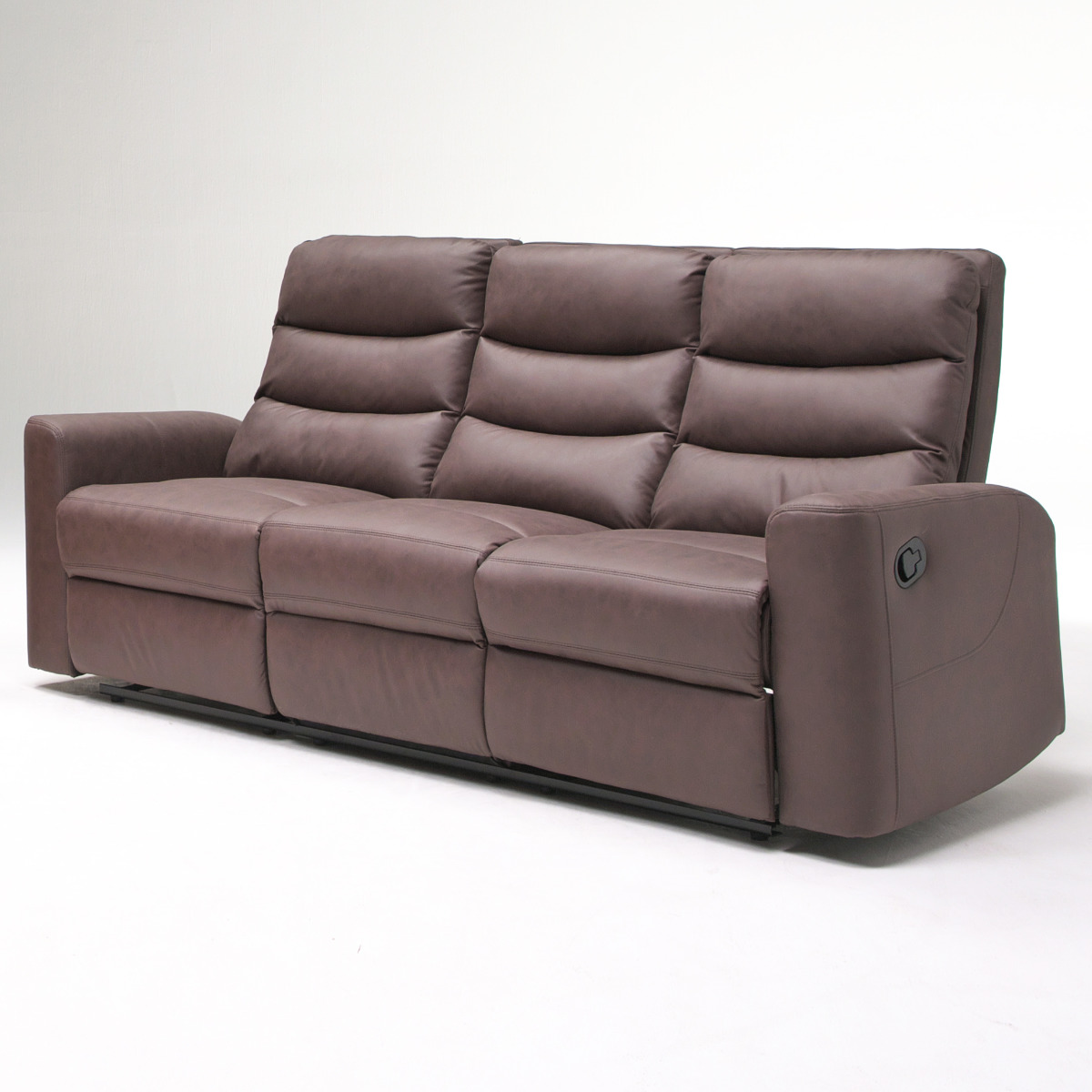 ソファ 手動モーション 三人掛け幅206cm トーマス レザー調 （ 開梱