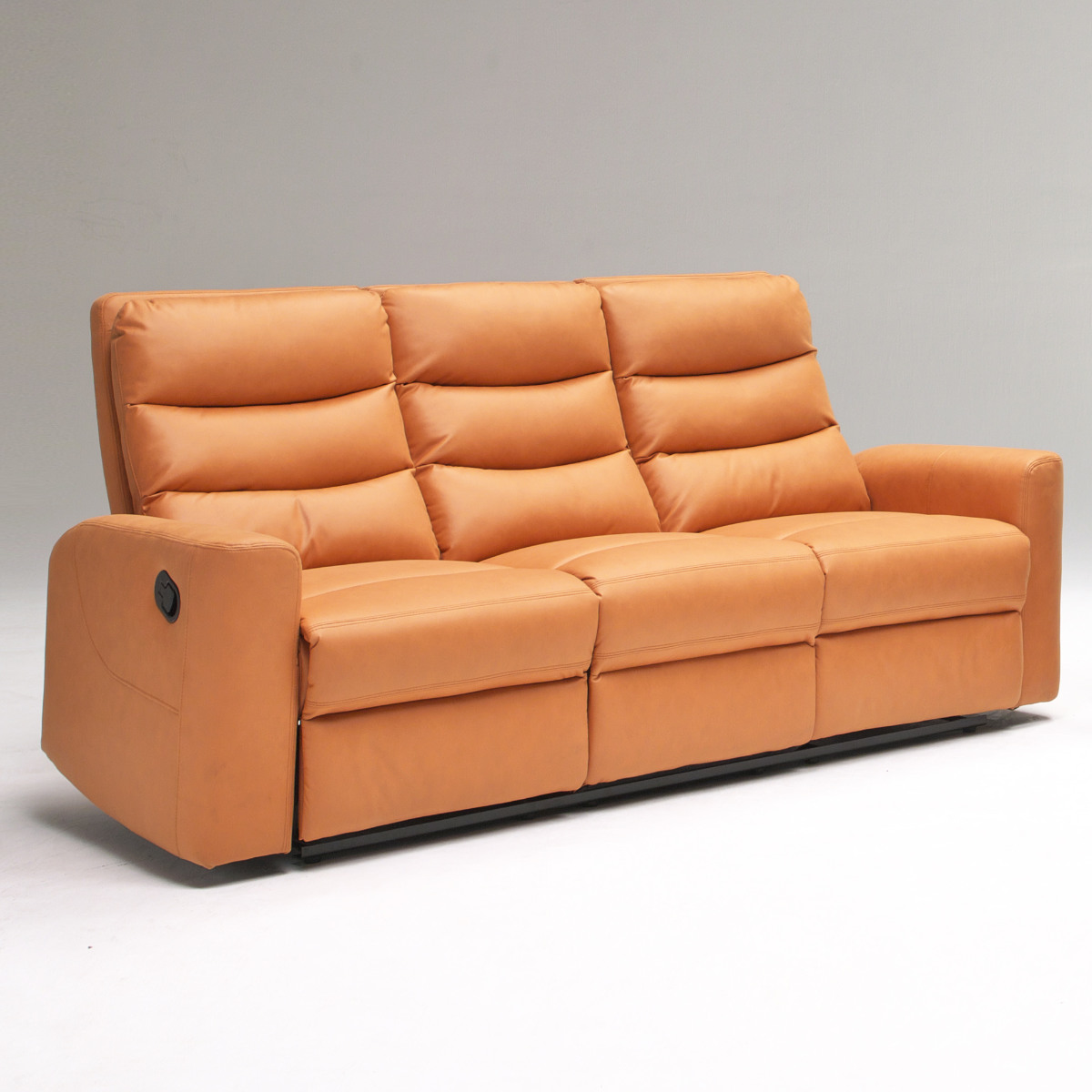 ソファ 手動モーション 三人掛け幅206cm トーマス レザー調 （ 開梱