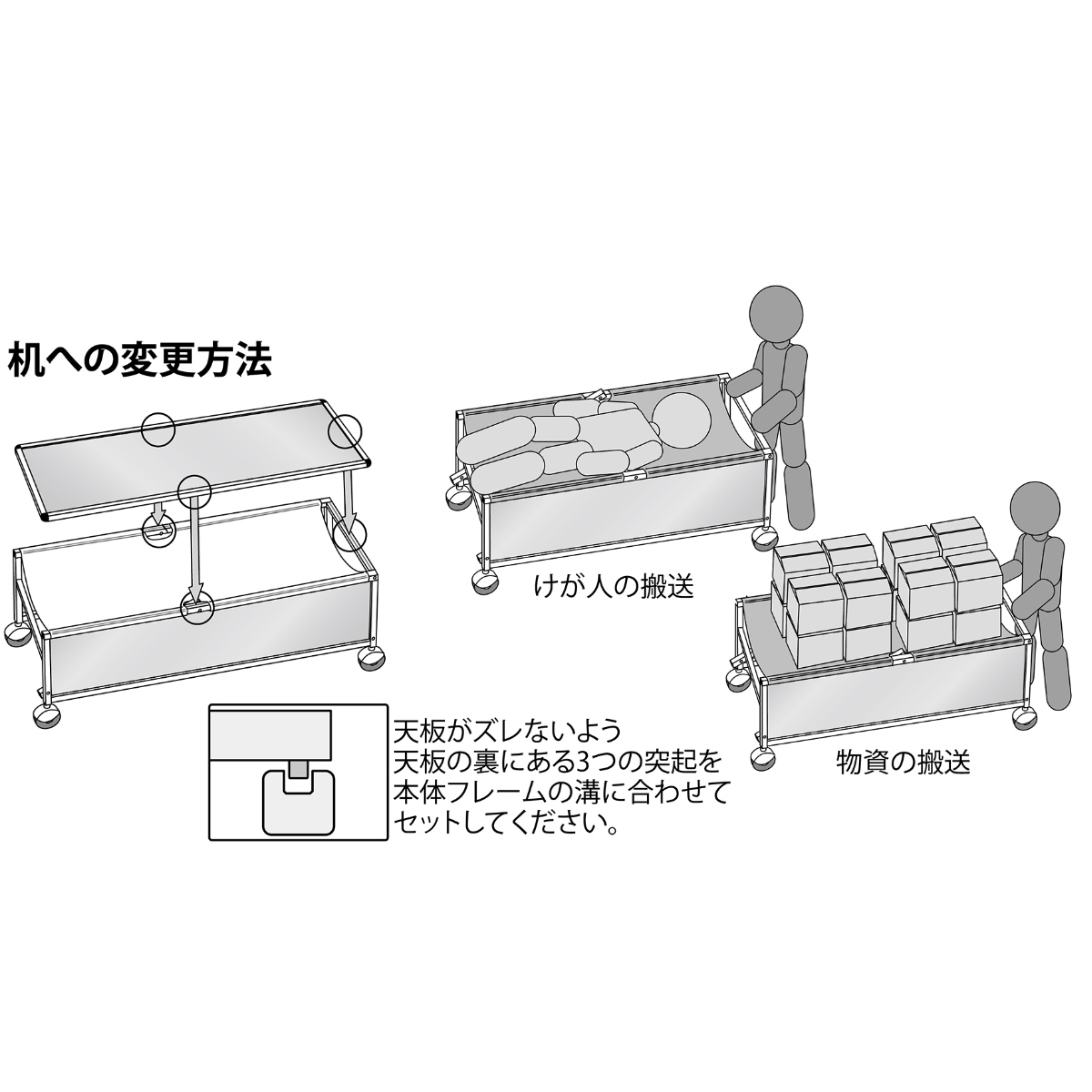 日本緑十字社 （法人限定） デスク型ストレッチャ− 149×63×70cm 