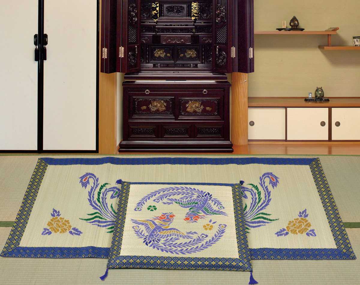 座布団 国産い草御前座布団 鳳凰 70×70cm （ 仏前座布団 ざぶとん 夏用