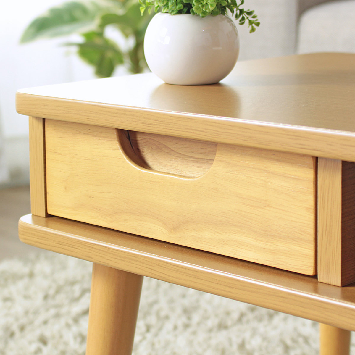 岩附 センターテーブル 幅80cm 引き出し 木製 （ テーブル ロー