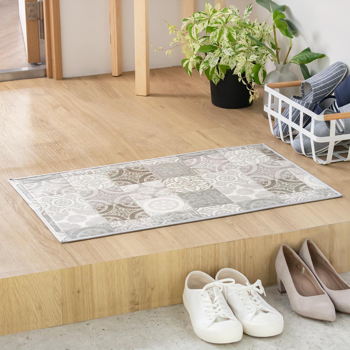 玄関マット 室内用 45×75cm アンティグオ 撥水加工 （ 玄関 マット