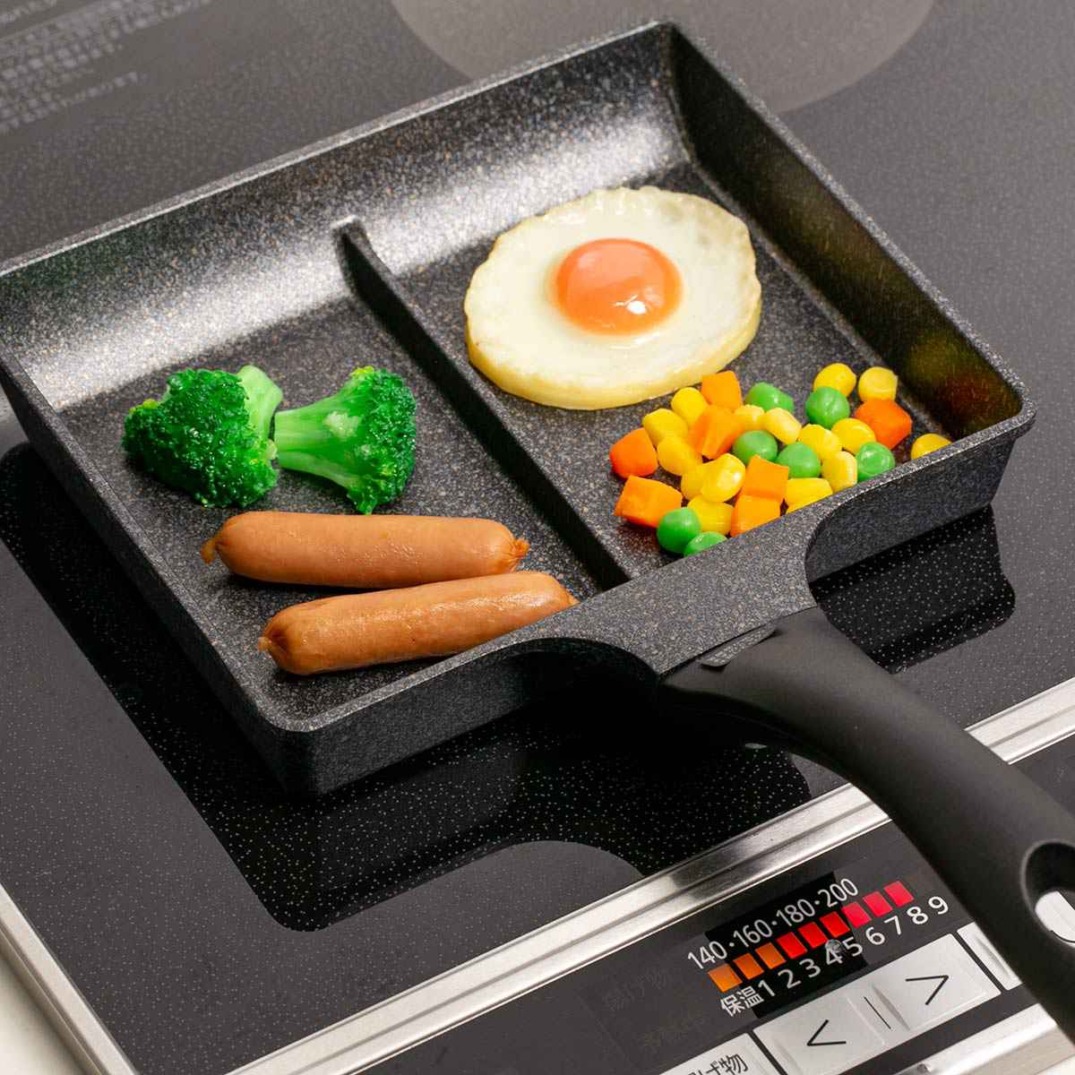 フライパン 仕切り付き IH対応 マーブルツインパンNEO （ ガス火 IH 対応 玉子焼き器 卵焼き器 仕切り付きフライパン ツインパン ）