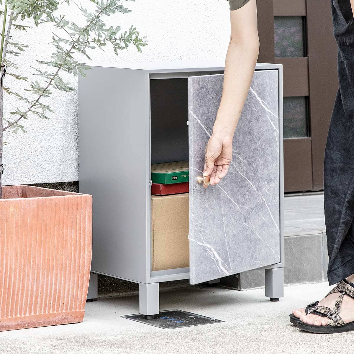 宅配ボックス 大理石調 （ 宅配 ボックス 一戸建て用 据え置き マーブル 置き配用ボックス 前開き ） | ブランド登録なし | 12