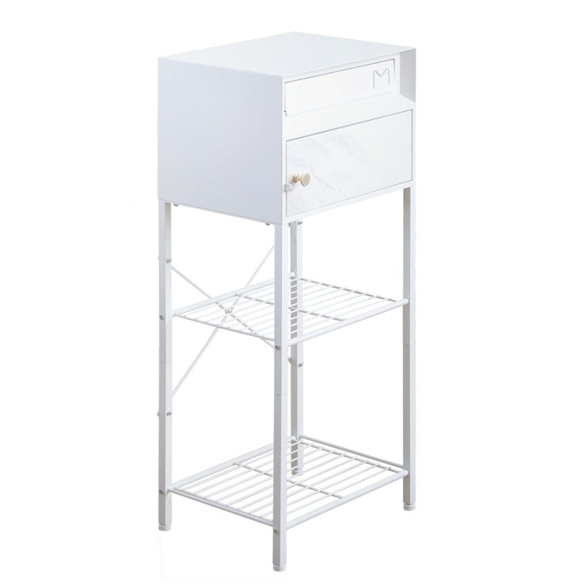 郵便ポスト スタンドポスト 大理石調 （ ガーデンポスト 郵便受け 置き