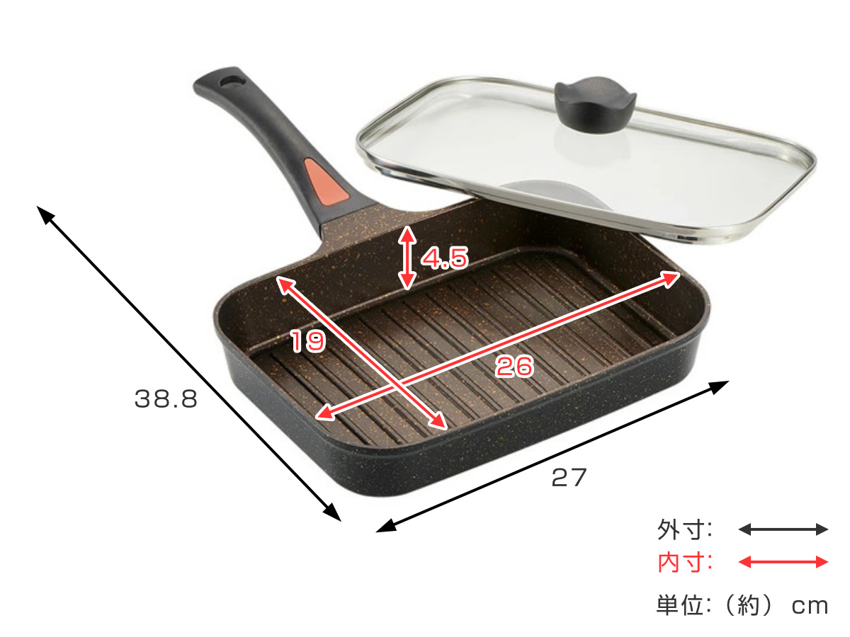 アイメディア 魚焼き フライパン IH対応 IHゴールドマーブル魚焼きパン