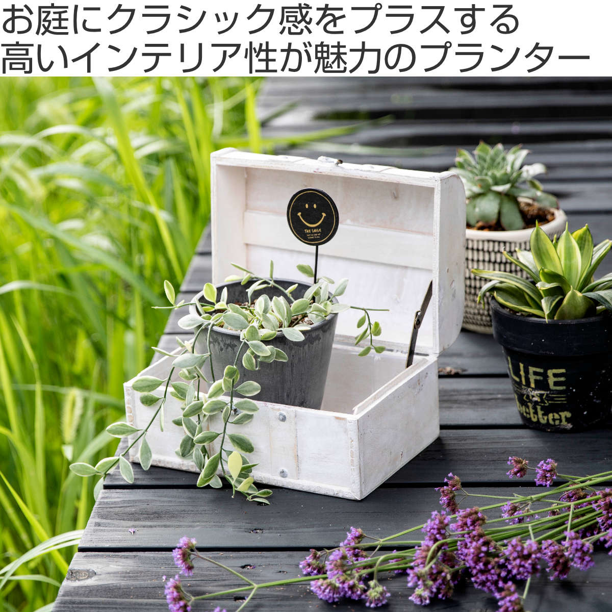プランター トレジャーボックスポット L ホワイト （ 植木鉢 プラント