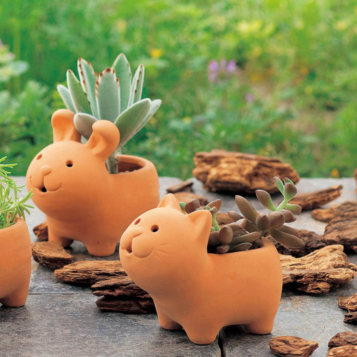 プランター アニマルテラコッタポット ネコ 2号 （ 植木鉢 プラント