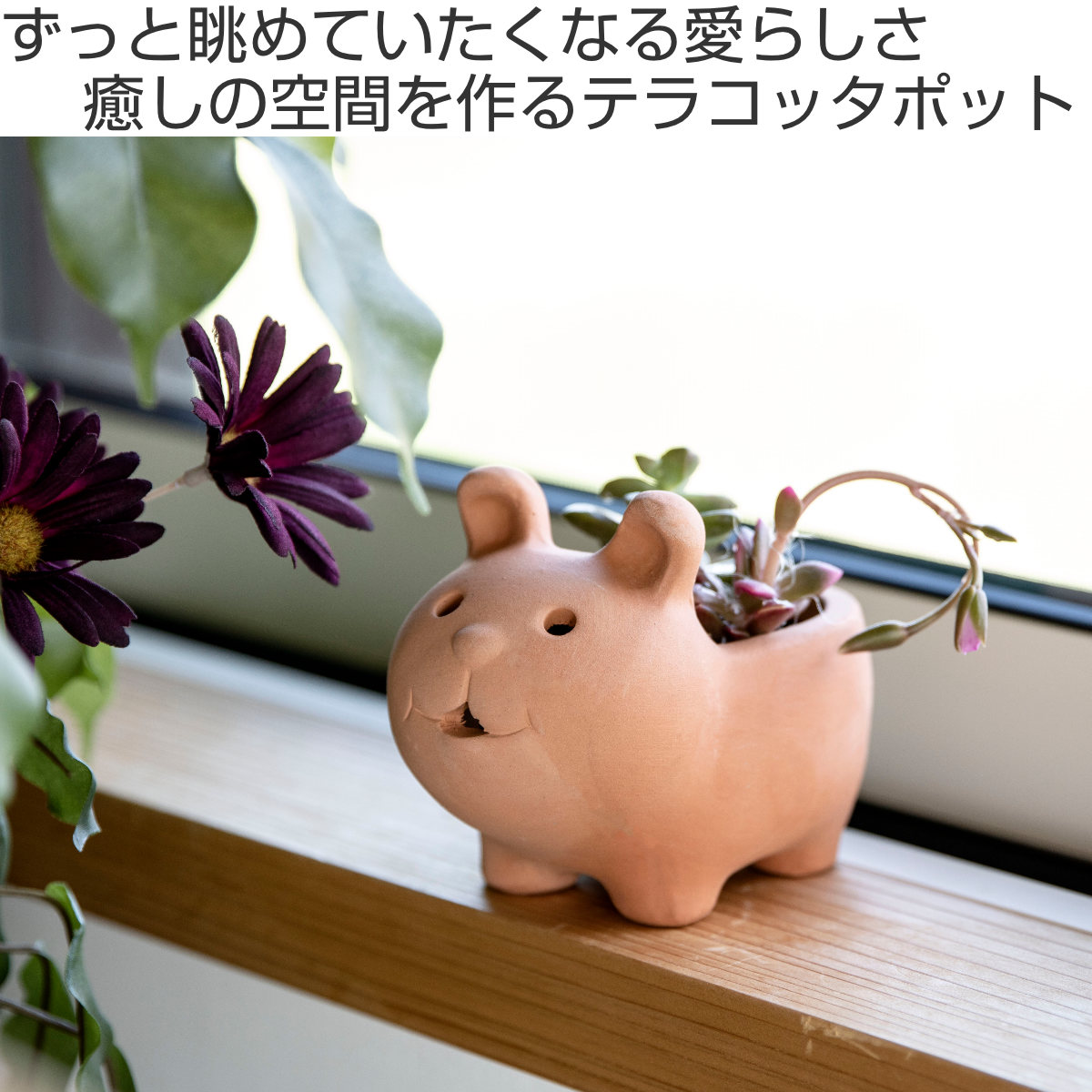 プランター アニマルテラコッタポット ウサギ 2号 （ 植木鉢 プラント