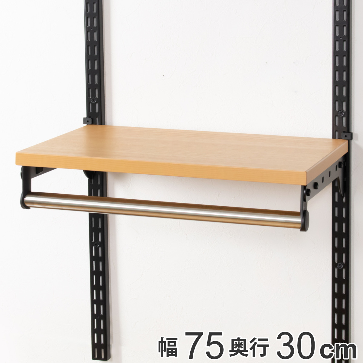 壁面収納 棚 パイプ付 TPセット 幅75cm×奥行30cm フィットラック