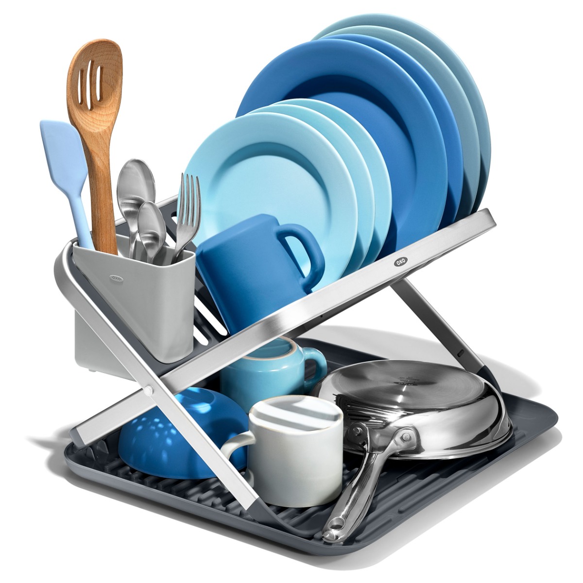 OXO（オクソー） 水切りラック フラットディッシュラック トレー付き