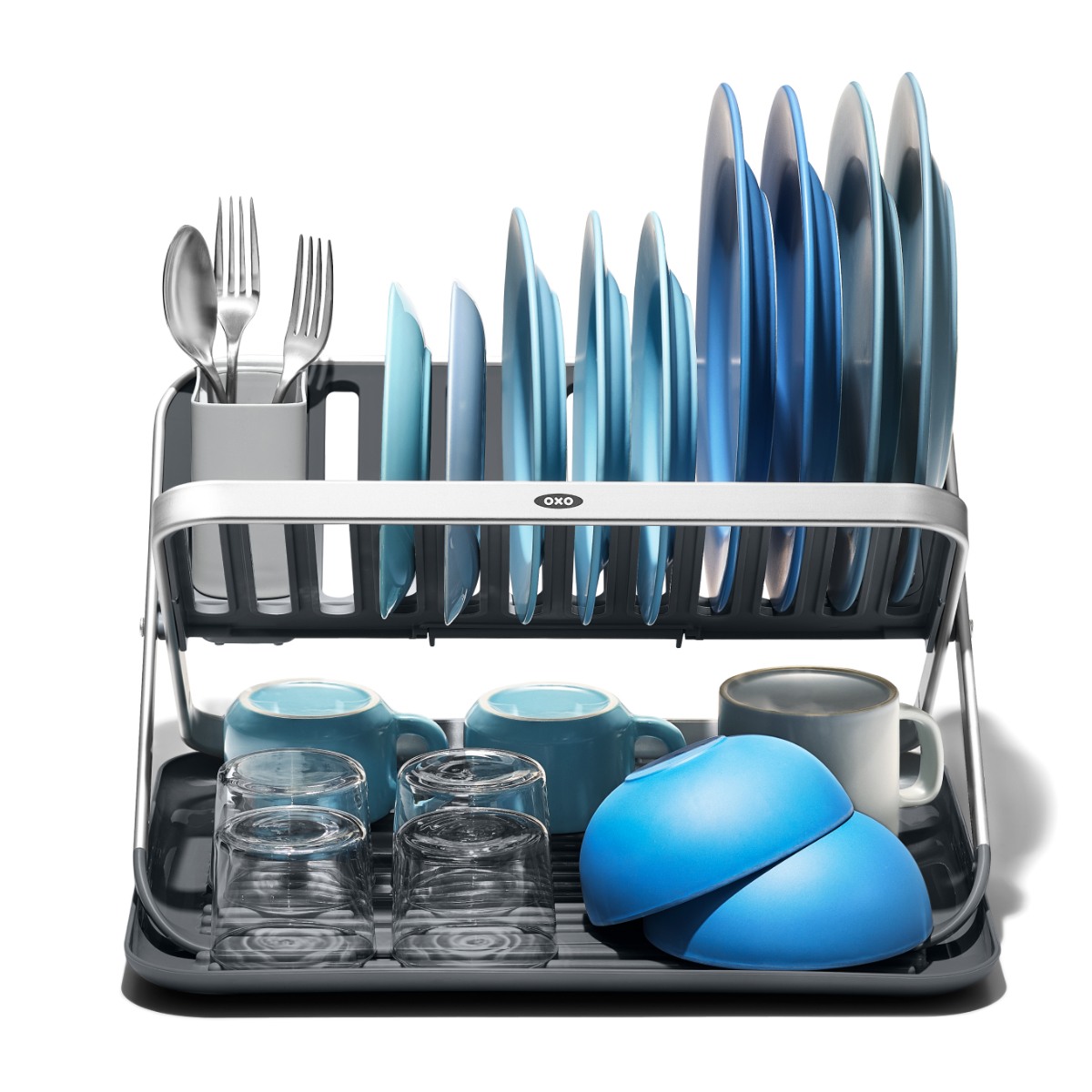 OXO（オクソー） 水切りラック フラットディッシュラック トレー付き