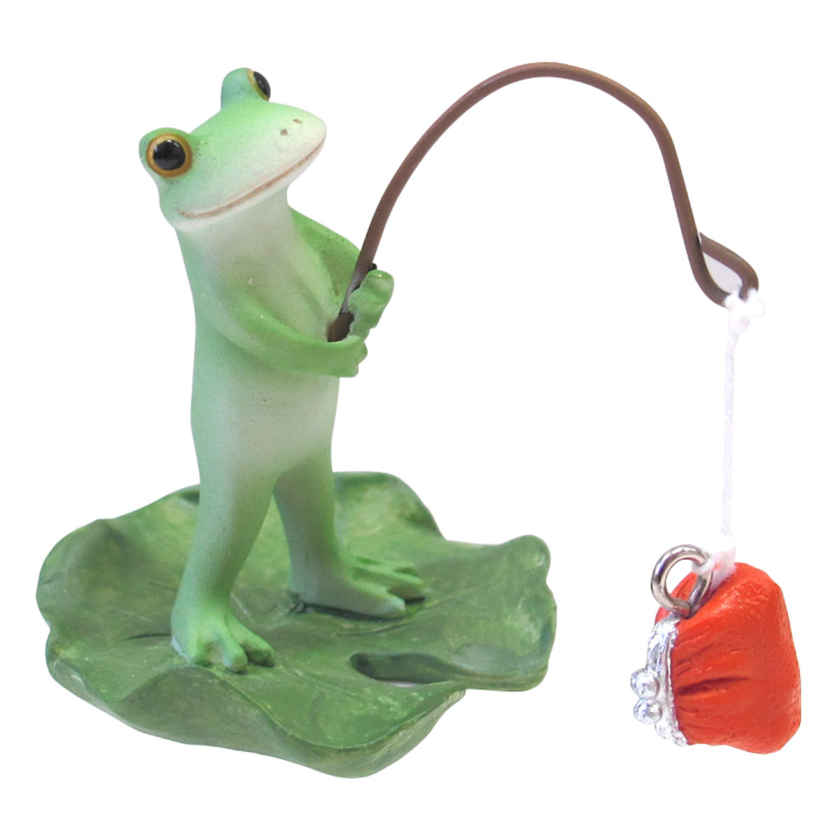 置物 財布を釣り上げたコポタロウ Copeau （ コポー カエル コポタロウ