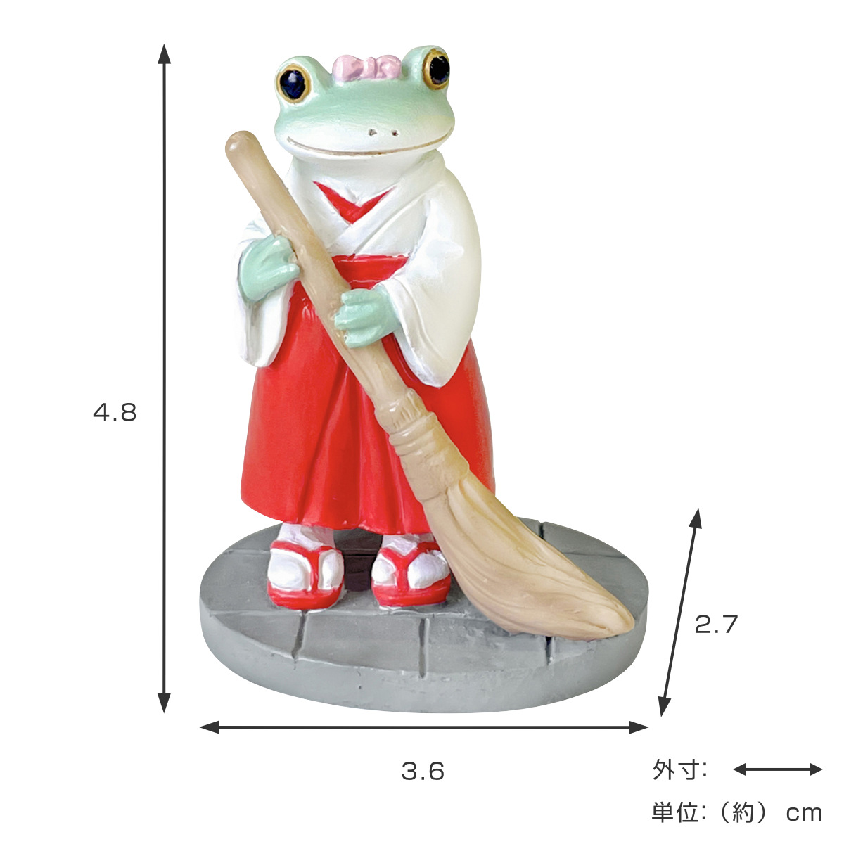置物 巫女コポミ Copeau （ コポー カエル コポミ 玄関 かえる 蛙