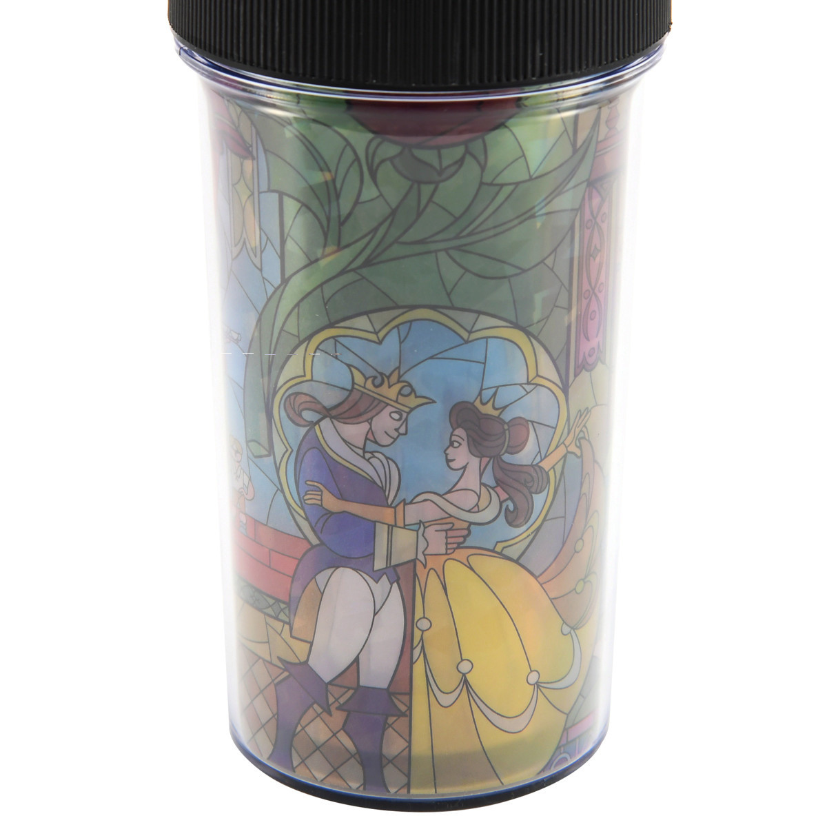 ヤクセル（YAXELL） タンブラー 400ml フタ付き 美女と野獣 ステンド