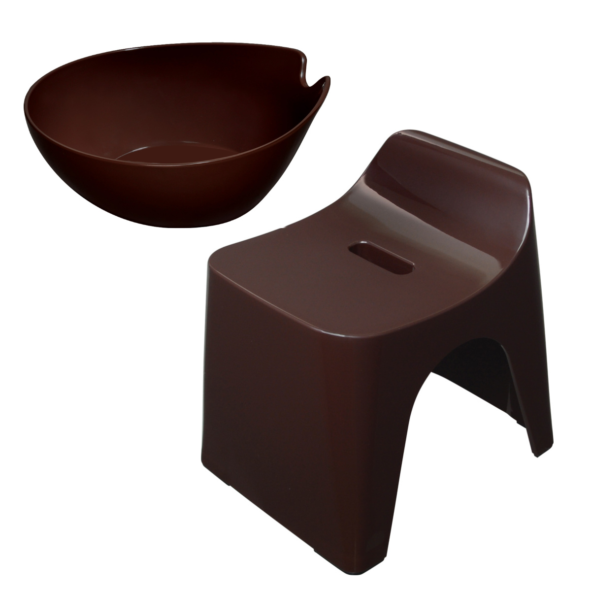 シンカテック 風呂椅子 湯桶 高さ25cm 2点セット ヒューバス 日本製