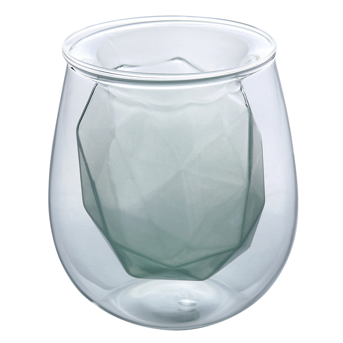 水晶 オレンジ 変形 ガラス 花瓶  フラワーベース クリスタル