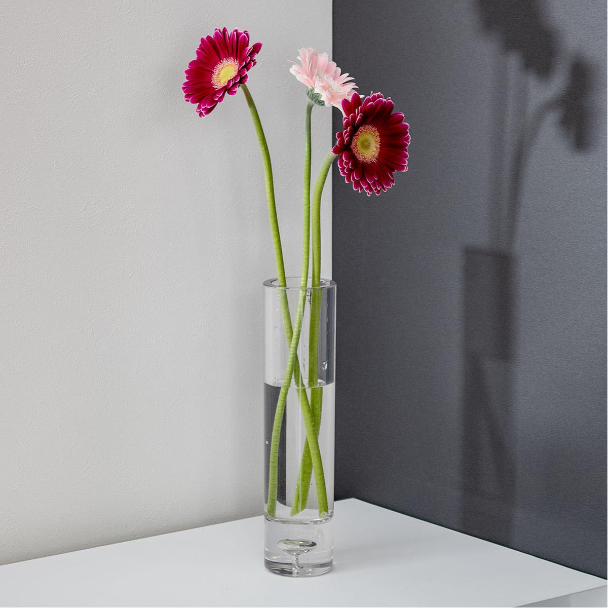 花瓶 割れないガラス PVシリンダー 直径6×高さ25cm （ 花びん 花器