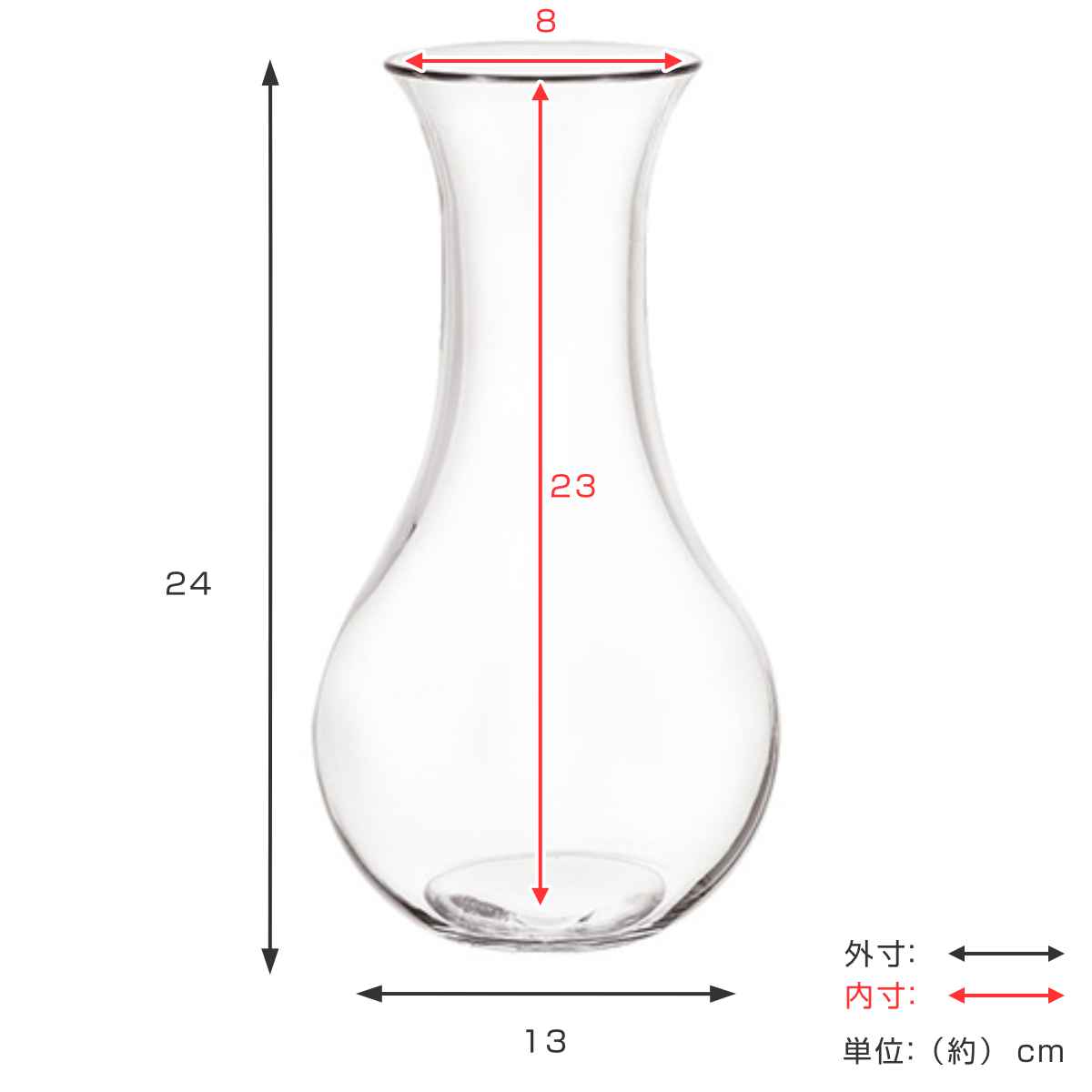 花瓶 割れないガラス PVベース B （ 花びん 花器 丸 フラスコ 型